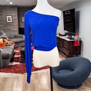 Anthropologie one shoulder long sleeve top